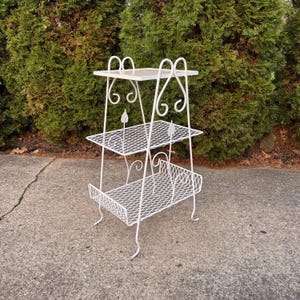 Mid-Century Plant Stand Wire, Indoor or Outdoor Table, Patio table, planting,