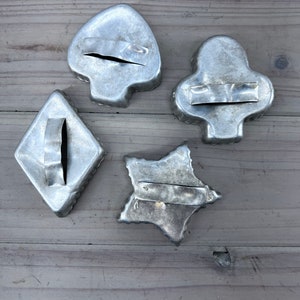 Vintage Holiday Cookie Cutters, Vintage kitchen, Cooking, Cook, Baker, Playing Card cutters