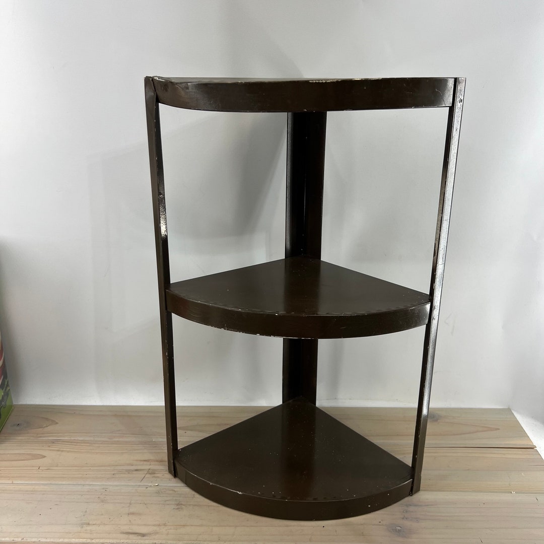 Vintage Metal Corner Shelf Mid Century Shelf Storage Shelf Etsy