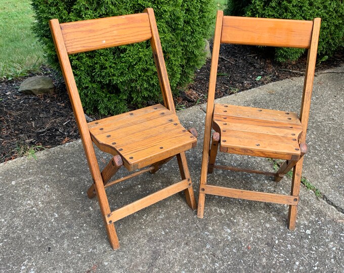 Vintage Wood Folding Chair Wood Chairs Event Chairs Child Etsy
