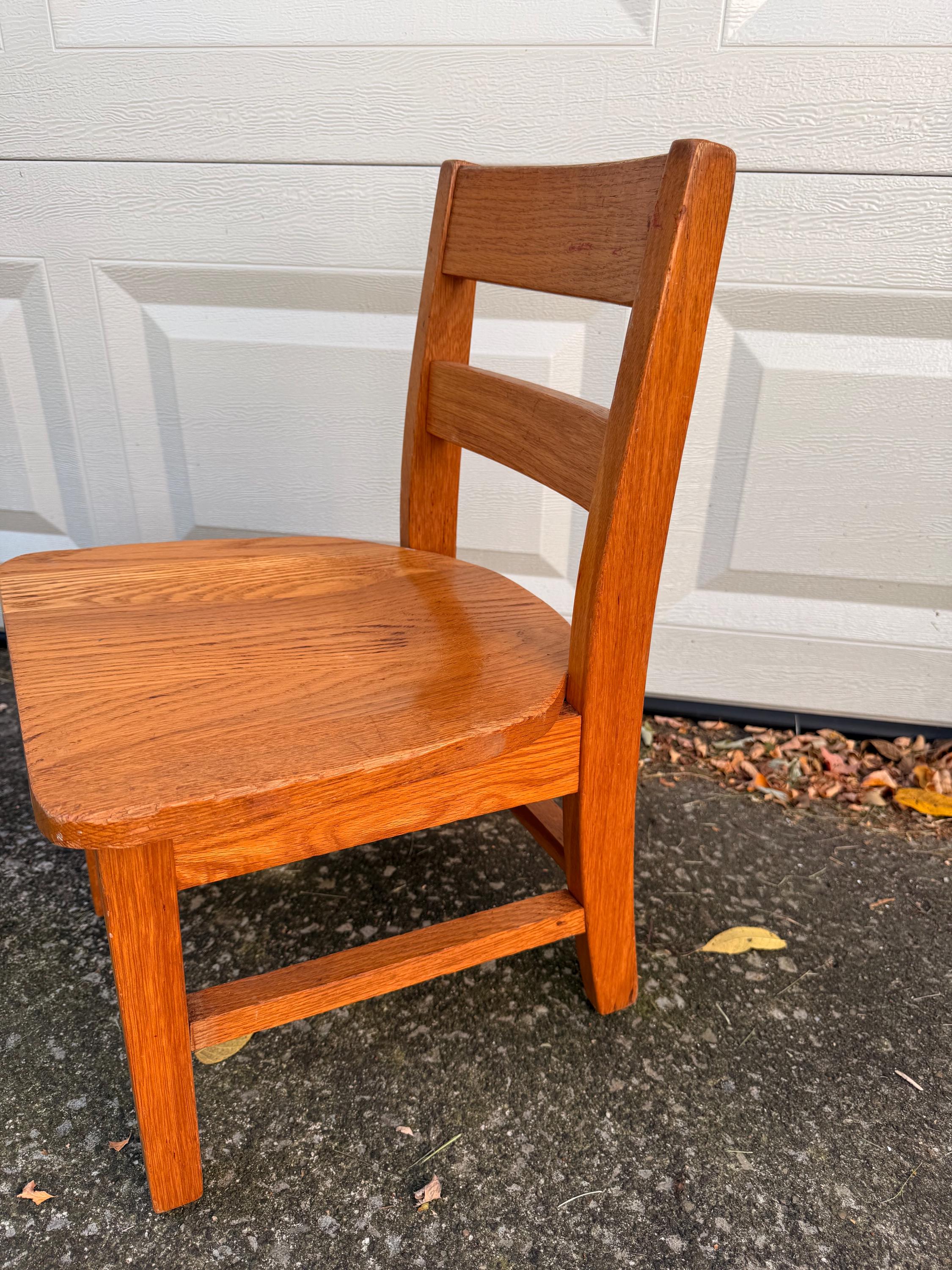 Vintage Solid Oak School Chair, Kindergarten Size - Etsy