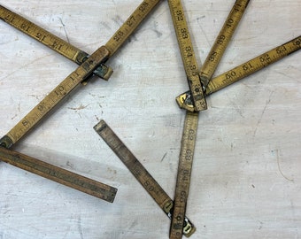 Old Chippy Wood Measure Tape Royal Made in USA  72" Lock Joints Measuring Tape Grandpas favorite.