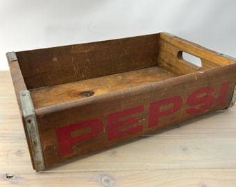 Pepsi Wood Soda Crate, Storage Box, Advertising Box, Soda Crate,