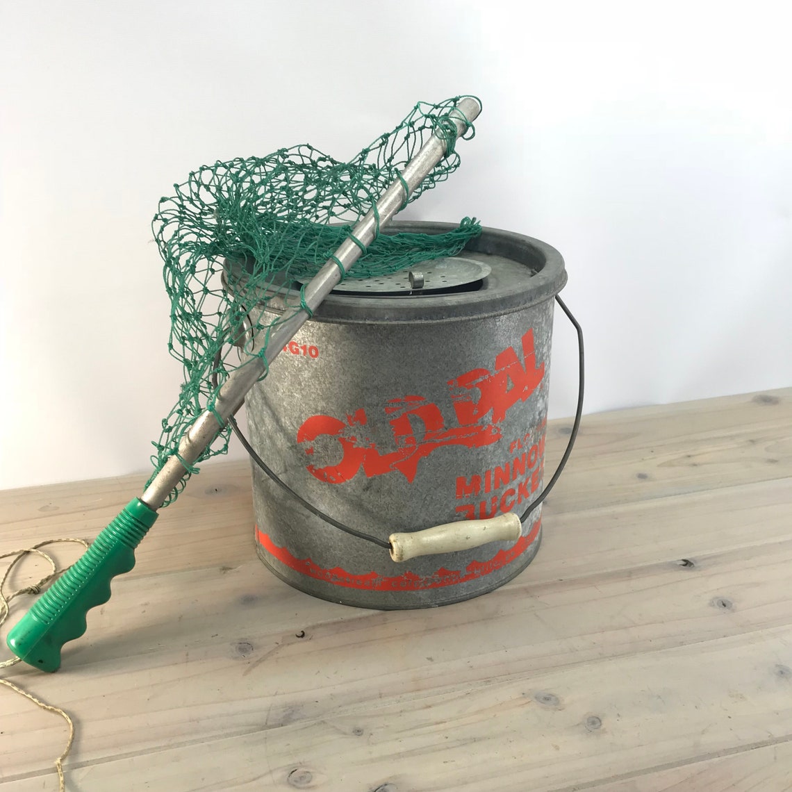 Vintage Floating Minnow Bucket Fishing Tin Bucket with Etsy