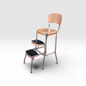 Cosco Shabby Chic Kitchen Stool,Metal Stool, Kitchen Chair, Step Stool,MCM,grandmas Kitchen, Step Stool