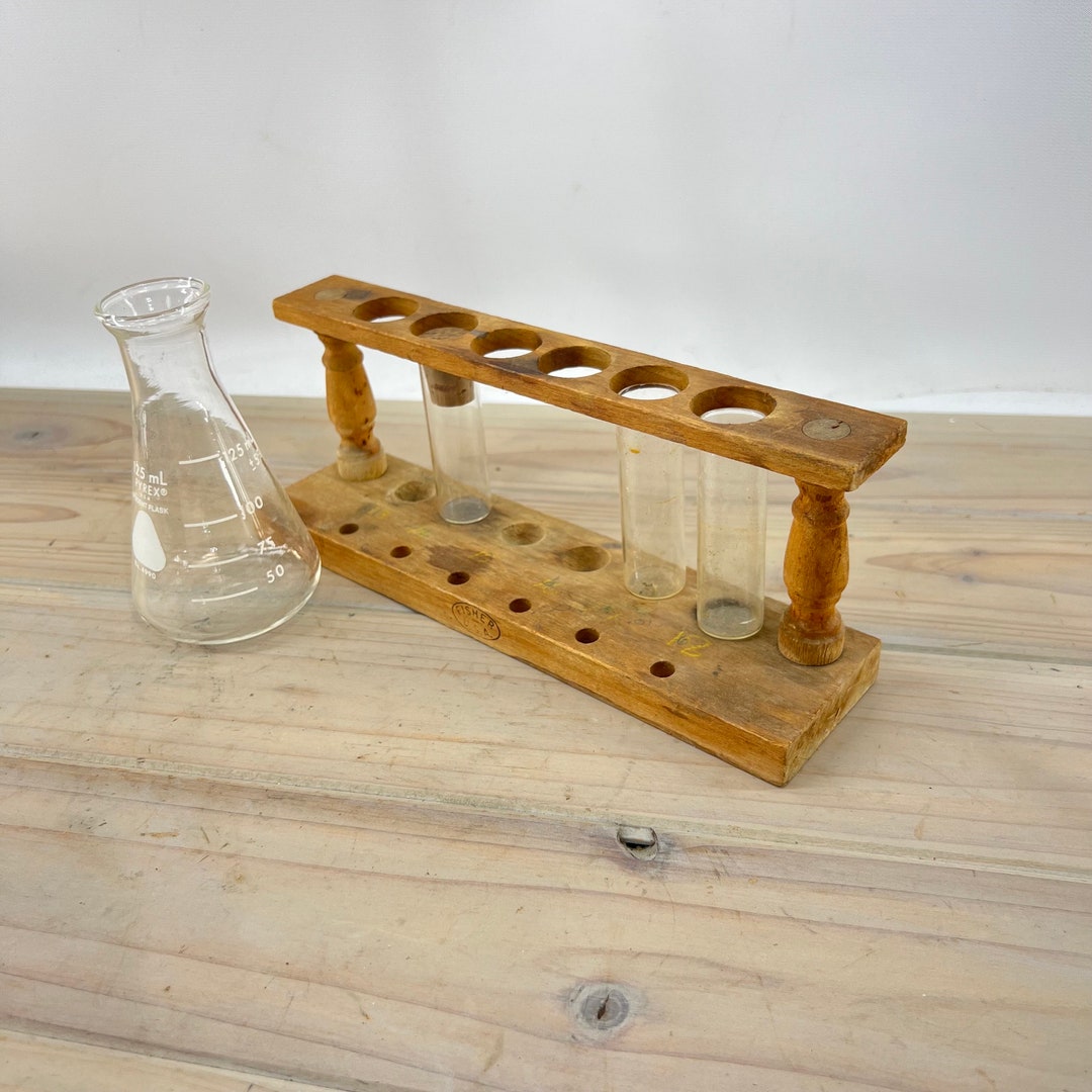 Vintage Science Test Tube Holder, Science Classroom, Chemistry, Pyrex