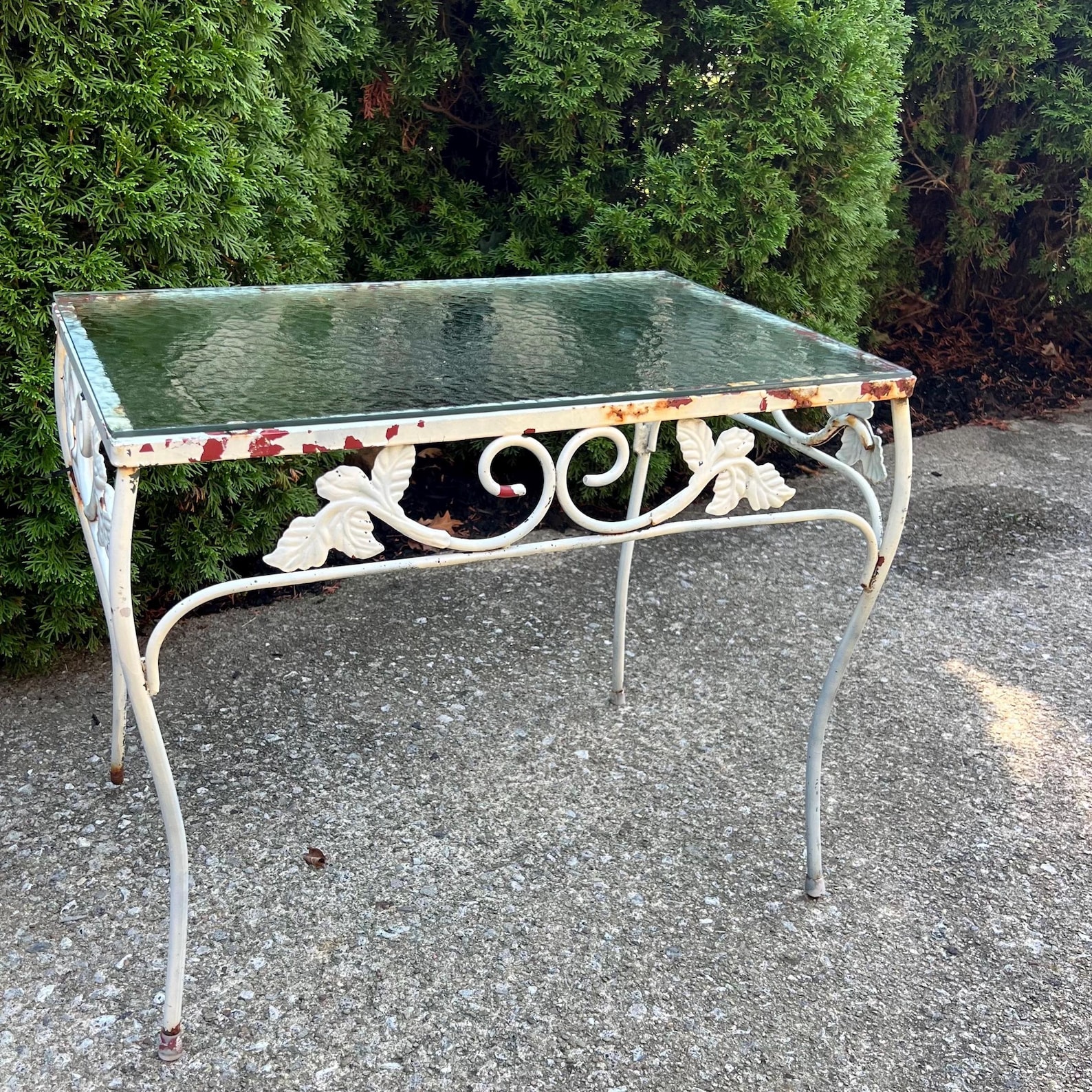 Vintage Metal Table, Outdoor Patio Table, Outside Furniture, Plant ...