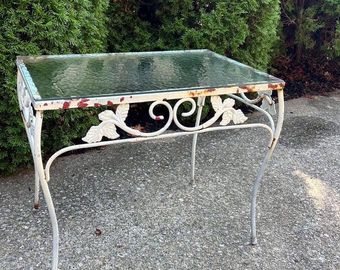Vintage Metal Table, Outdoor Patio Table, Outside Furniture, Plant Stand, Plant Stand - Etsy