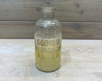 Vintage Science Apothecary Clear Bottle , Embossed Chemistry Classroom Chemical Bottle, Sciences Gift, Grad Gift, Science Teacher