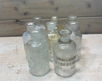 Vintage Science Apothecary Clear Bottle , Embossed Chemistry Classroom Chemical Bottle, Sciences Gift, Grad Gift, Science Teacher