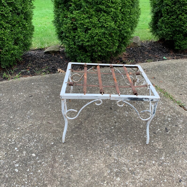 Vintage Metal Table Outdoor Patio Table Outside Furniture Etsy