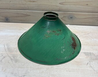 Industrial Lampshade Green Rustic Tin Metal Home Decor Vintage Farm Gas Station