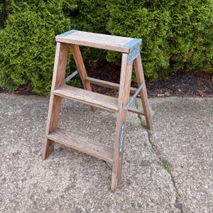Step Stool, Kitchen Stool Shabby Chic, Wood Stool,  Wood Ladder, Step Ladder, Vintage Ladder
