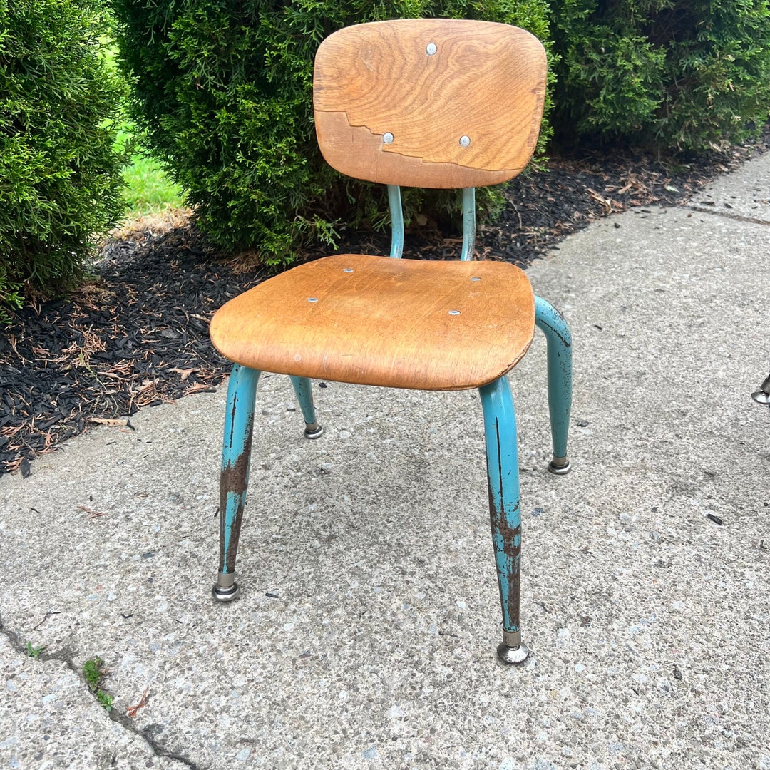 Vintage Wood Metal Child's Chair, 1962 American Made School Seating - Etsy, image size:1080x1080