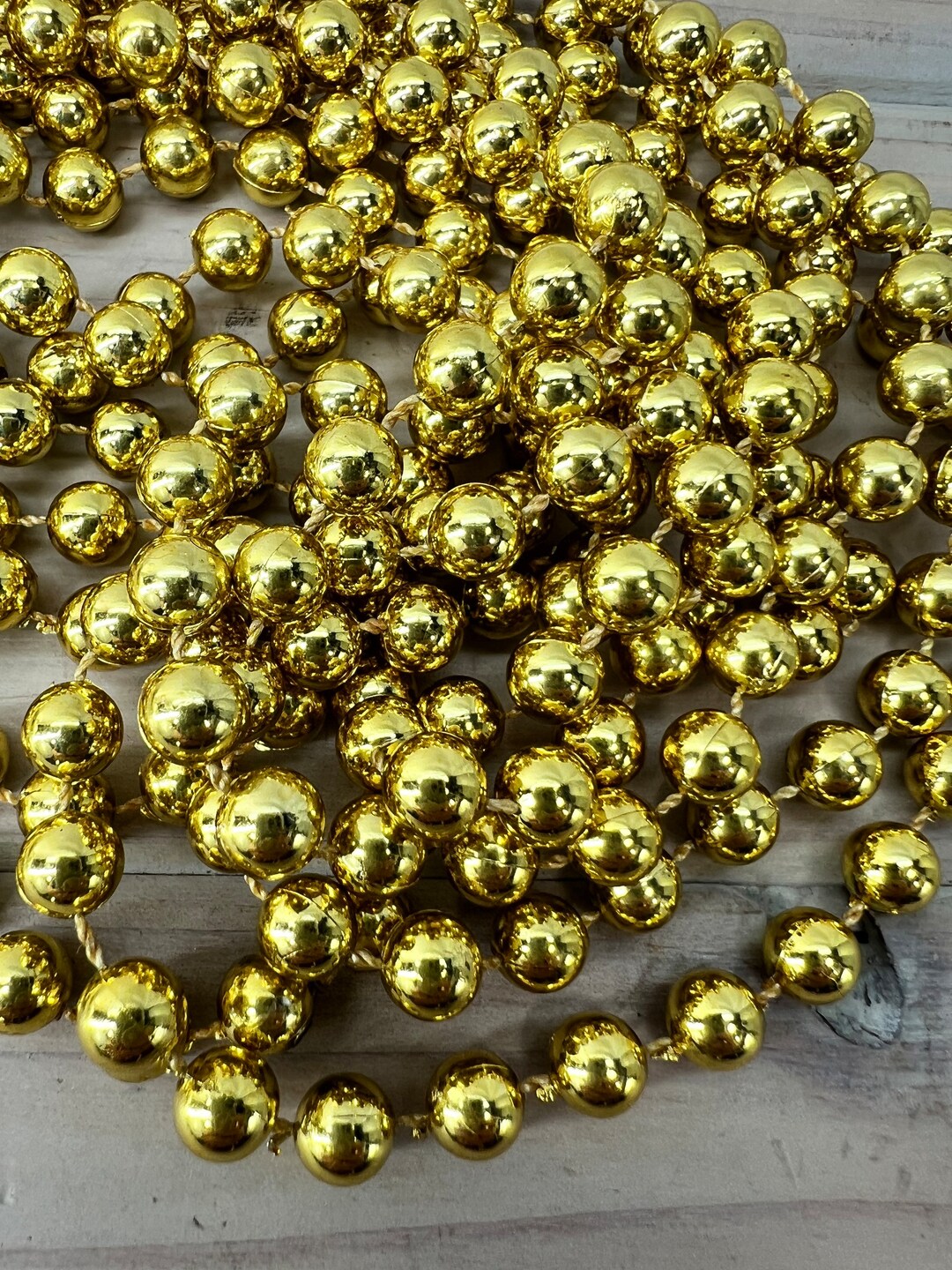 Vintage Christmas Garland, Bead Garland Vintage Christmas Gold Tree