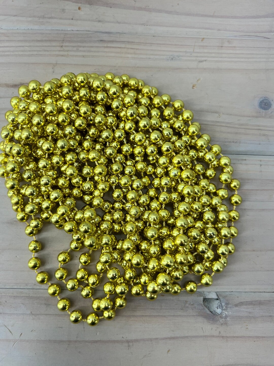 Vintage Christmas Garland, Bead Garland Vintage Christmas Gold Tree