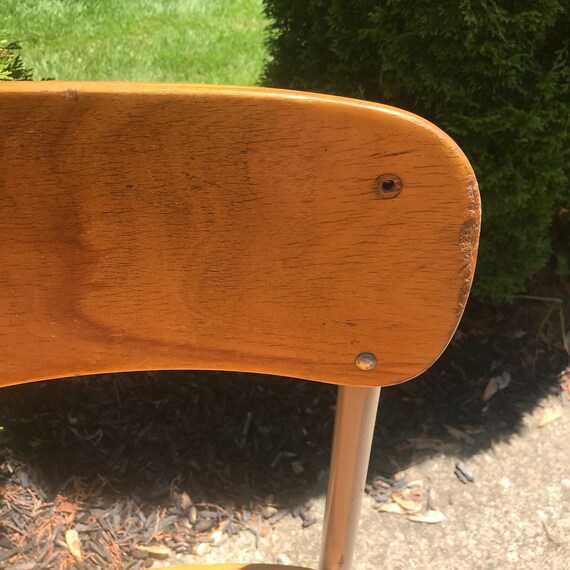 School Chair Sized American Made Wood And Metal