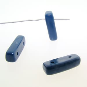 24 Vintage Periwinkle Blue Acrylic 5x20mm. 2 Hole Rectangle Beads 6672