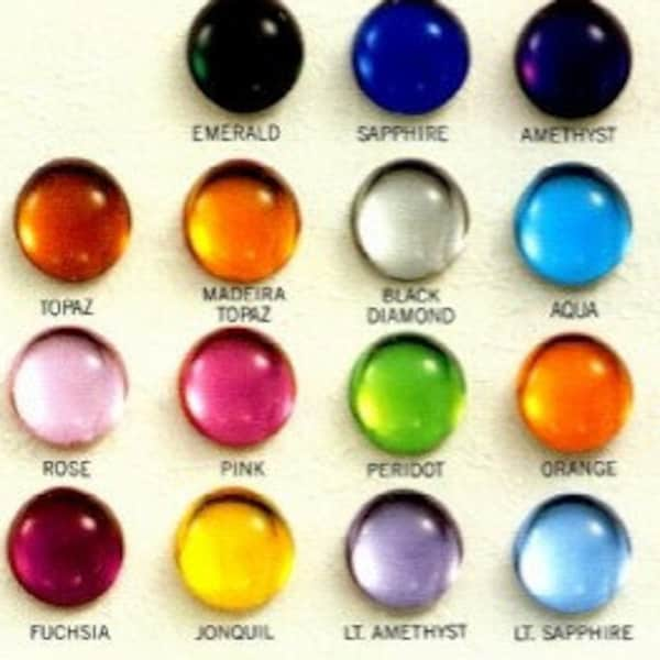 5 mm. Hasta 18 mm. Cabujones acrílicos lisos con joya redonda, muchos colores, reparación de joyas DIY, cabinas abovedadas lisas con parte trasera plana, un montón de 144 piezas