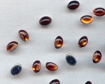 48 Vintage Topaz Acrylic 8x6mm. High Dome Oval Cabochons 7184