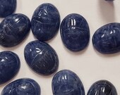 6 Vintage Japanese Genuine Sodalite Gemstone 8x6mm. Oval Scarabs R875