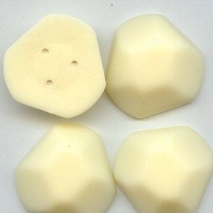 6 Vintage Matte Cream 26mm. Hexagon Triangle Deco Cabochons 5811