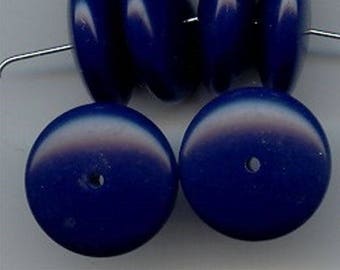thumbnail image 2 of 18 Vintage Jet Black Acrylic Wavy Disc Beads – 4x30mm, 8mm Hole, Spacer Beads 2 of 5