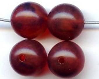 18 Vintage Tortoise Matte Marble 12mm. Round Smooth Acrylic Beads 2049
