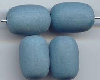 18 Vintage Petrol Matte Acrylic 20x13mm. Smooth Barrel Beads 5623