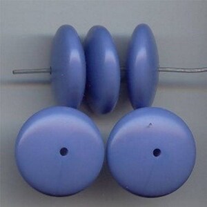 12 Vintage Wedgewood Blue Acrylic 8x20mm. Disc Spacer Beads 6205