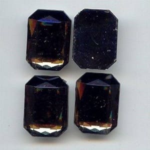18 Vintage Smoke Topaz Acrylic 18x13mm. Octagon Faceted Top Cabochons 6873