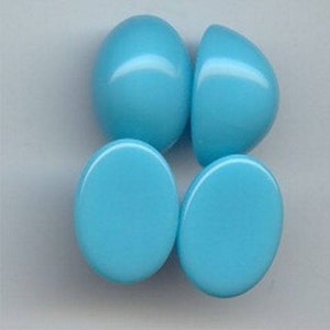 12 Vintage Turquoise Acrylic 18x13mm. High Dome Oval Cabochons 7221