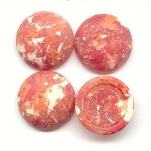 12 Vintage Granite Coral Lucite 18mm Round Cabochon 752