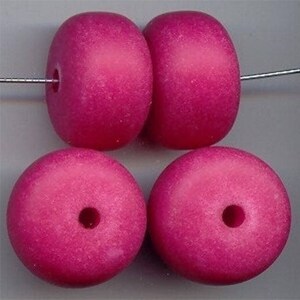 12 Vintage Pink Washed Acrylic 24x15mm. Spacer Donut Tire Beads 5424