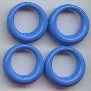 12 Vintage Blue Acrylic 27mm. Top Hole Donut Pendants 6287
