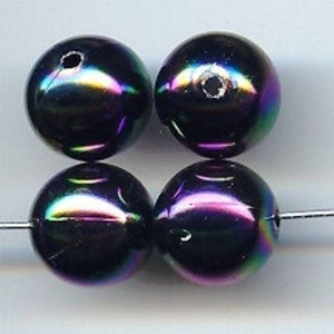 12 Vintage Red Ab Marble Acrylic 14mm. Round Smooth Beads 5079