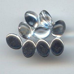 48 Vintage Crystal Acrylic 8x6mm. High Dome Oval Cabochons 7187
