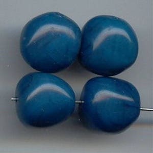 18 Vintage Petrol Marble Acrylic 15mm. Baroque Nugget Bead 6573