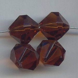 18 Vintage Smoke Topaz Acrylic 15x15mm. Multi Faceted Bicone Beads 6477
