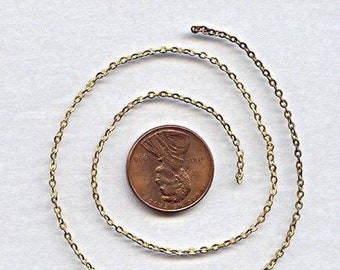 3 Feet Vintage Solid Brass Aged 2mm. Cable Beading Chain Ch49