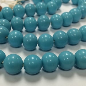 50 Vintage Japan Cherry Markenglas Hellblau Türkis 12mm. Runde Perlen 4628