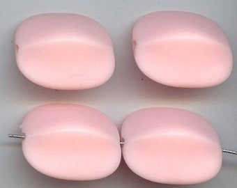 6 Vintage Acrylic Matte Pink 28x24mm. Fancy Pedal Beads 5189