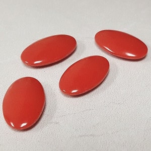 24 Vintage Red Acrylic 18x11mm. Oval Smooth Dome Gem Jewels N692
