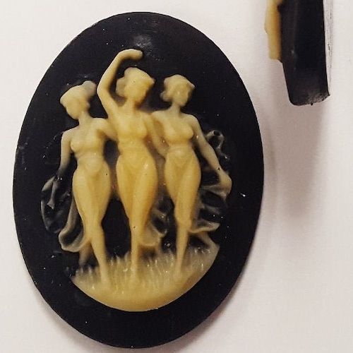 3 CAMMEI VINTAGE DANCE 3 DONNA MUSES GRACES 40X30MM RESINA - Foto 3