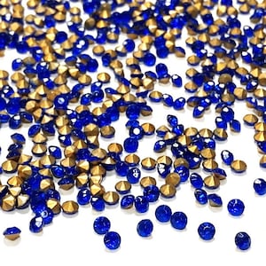 1440 Vintage Czechoslovakia Glass Sapphire 4.2mm. To 4.4mm. SS18 Chaton Rhinestones - DIY Jewelry Making, Repair & Crafting 3118