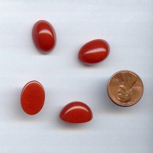 24 Vintage Carnelian Acrylic 18x13mm. High Dome Oval Cabochons 7220