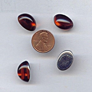 24 Vintage Topaz Acrylic 18x13mm. High Dome Oval Cabochons 7217