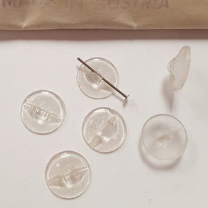 12 Pieces Vintage Austrian Glass Crystal 13mm. Round Flat Top 1 Hole Buttons 4511