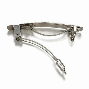 6 Vintage Stamped &quot;Made In France&quot; Silver Plated 50mm. Hair Clip French Barrettes 1206