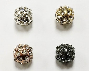 Strass Pave' Beadelle® Kollektion 8 mm. Stjärnljus Discokula Pärlor - 4 Färger Tillgängliga